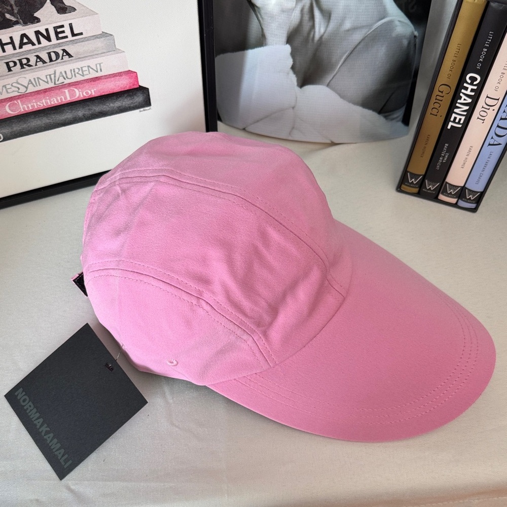 Norma Kamali Vibrant Pink Long Bill Baseball Cap / NWT